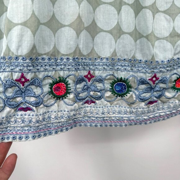 Johnny Was Workshop Embroidered Blouse woman’s size Medium Blue Boho Chic - Picture 7 of 14